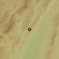 Shaded relief of the 58 km around Linares, drawn from the GMTED2010 grid