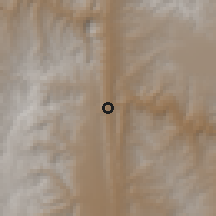 Shaded relief of the 58 km around Abecia, drawn from the GMTED2010 grid