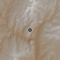 Shaded relief of the 58 km around Mamahota, drawn from the GMTED2010 grid