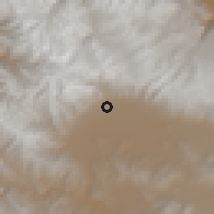 Shaded relief of the 59 km around Marquina, drawn from the GMTED2010 grid