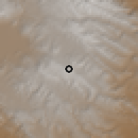 Shaded relief of the 59 km around Monte Canto, drawn from the GMTED2010 grid