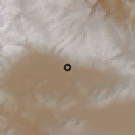 Shaded relief of the 59 km around Moya Pampa, drawn from the GMTED2010 grid