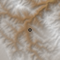Shaded relief of the 59 km around Mutuhuaya, drawn from the GMTED2010 grid