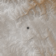 Shaded relief of the 59 km around Ocurí, drawn from the GMTED2010 grid
