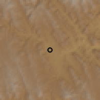 Shaded relief of the 59 km around Omereque, drawn from the GMTED2010 grid