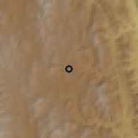 Shaded relief of the 59 km around Padilla, drawn from the GMTED2010 grid