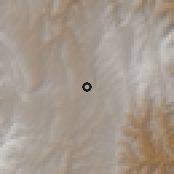 Shaded relief of the 58 km around Palacio Tambo, drawn from the GMTED2010 grid