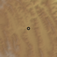 Shaded relief of the 59 km around Pampa Grande, drawn from the GMTED2010 grid
