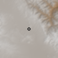 Shaded relief of the 59 km around Ayo Ayo, drawn from the GMTED2010 grid