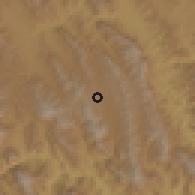 Shaded relief of the 59 km around Pasorapa, drawn from the GMTED2010 grid