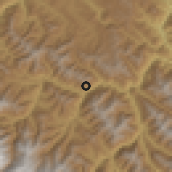 Shaded relief of the 59 km around Pasto Pata, drawn from the GMTED2010 grid