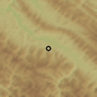 Shaded relief of the 59 km around Popoy, drawn from the GMTED2010 grid