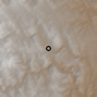 Shaded relief of the 59 km around Potolo, drawn from the GMTED2010 grid