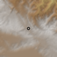 Shaded relief of the 59 km around Primer Toncoli, drawn from the GMTED2010 grid