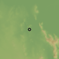 Shaded relief of the 59 km around Puerto Quijarro, drawn from the GMTED2010 grid