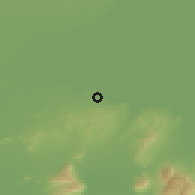 Shaded relief of the 59 km around Puerto Suárez, drawn from the GMTED2010 grid