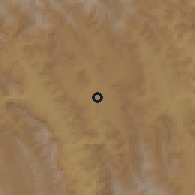 Shaded relief of the 59 km around Pulquina, drawn from the GMTED2010 grid