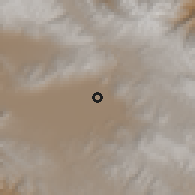 Shaded relief of the 59 km around Punata, drawn from the GMTED2010 grid