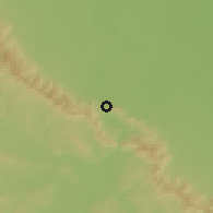 Shaded relief of the 59 km around Rurrenabaque, drawn from the GMTED2010 grid
