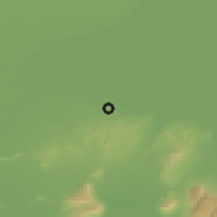 Shaded relief of the 59 km around San German, drawn from the GMTED2010 grid