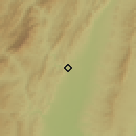 Shaded relief of the 58 km around Bermejo, drawn from the GMTED2010 grid