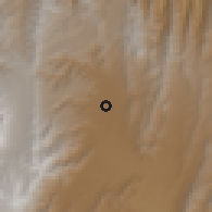 Shaded relief of the 58 km around San Lorenzo, drawn from the GMTED2010 grid