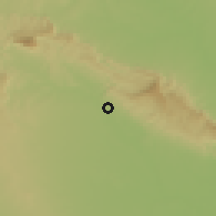 Shaded relief of the 59 km around San Pedro, drawn from the GMTED2010 grid