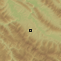 Shaded relief of the 59 km around Santa Ana, drawn from the GMTED2010 grid