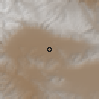 Shaded relief of the 59 km around Santa Bárbara, drawn from the GMTED2010 grid