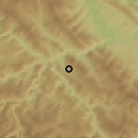 Shaded relief of the 59 km around Santa Rosa, drawn from the GMTED2010 grid