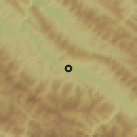 Shaded relief of the 59 km around Sapecho, drawn from the GMTED2010 grid