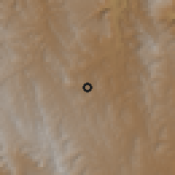 Shaded relief of the 59 km around Sauce Mayu, drawn from the GMTED2010 grid