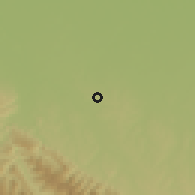 Shaded relief of the 59 km around Buena Vista, drawn from the GMTED2010 grid