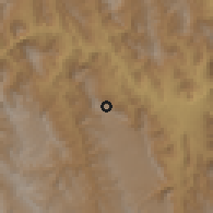 Shaded relief of the 59 km around Buena Vista, drawn from the GMTED2010 grid