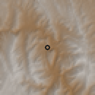 Shaded relief of the 59 km around Soroma, drawn from the GMTED2010 grid