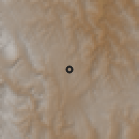 Shaded relief of the 59 km around Sucre, drawn from the GMTED2010 grid
