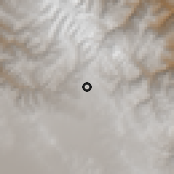 Shaded relief of the 59 km around Tablachaca, drawn from the GMTED2010 grid