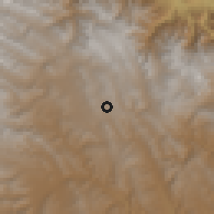 Shaded relief of the 59 km around Totora, drawn from the GMTED2010 grid