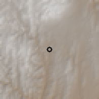 Shaded relief of the 59 km around Caiza "D", drawn from the GMTED2010 grid