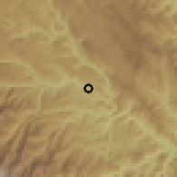 Shaded relief of the 59 km around Villa Vilaque, drawn from the GMTED2010 grid