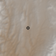 Shaded relief of the 58 km around Vitichi, drawn from the GMTED2010 grid