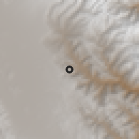 Shaded relief of the 59 km around Yupampa, drawn from the GMTED2010 grid