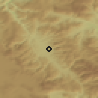 Shaded relief of the 52 km around Bristovi, drawn from the GMTED2010 grid