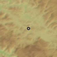 Shaded relief of the 52 km around Brnjaci, drawn from the GMTED2010 grid