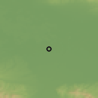 Shaded relief of the 52 km around Brodac, drawn from the GMTED2010 grid