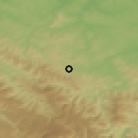 Shaded relief of the 52 km around Buletić, drawn from the GMTED2010 grid