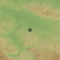 Shaded relief of the 52 km around Busnovi, drawn from the GMTED2010 grid