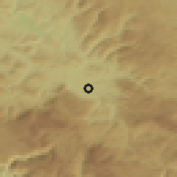 Shaded relief of the 52 km around Butmir, drawn from the GMTED2010 grid