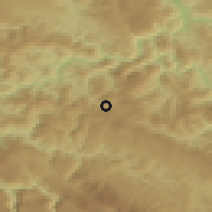 Shaded relief of the 52 km around Čajniče, drawn from the GMTED2010 grid