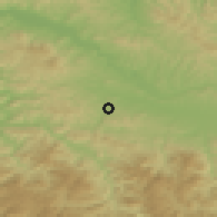 Shaded relief of the 52 km around Babice, drawn from the GMTED2010 grid